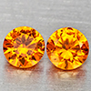 Natural Orange Yellow Sapphire 0.22 Ct. 2 Pcs Round Diamond Cut 2.8 Mm Gemstones