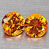 Natural Orange Yellow Sapphire 0.23 Ct. 2 Pcs Round Diamond Cut 2.9 Mm Gemstones