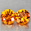 Natural Orange Yellow Sapphire 0.29 Ct. 2 Pcs Round Diamond Cut 2.9 Mm Gemstones