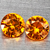 Natural Orange Yellow Sapphire 0.31 Ct. 2 Pcs Round Diamond Cut 2.9 Mm Gemstones