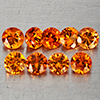 Natural Orange Songea Sapphire 0.41 Ct. 9 Pcs Round Diamond Cut 2.2 Mm Gemstones