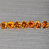 Natural Orange Songea Sapphire 0.66 Ct. 7Pcs Round Diamond Cut 2.8 Mm Gemstones