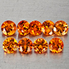 Natural Orange Songea Sapphire 0.67 Ct. 10 Pcs Round Diamond Cut 2.5 Mm Gemstone