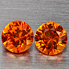Natural Orange Yellow Sapphire 0.30 Ct. 2 Pcs Round Diamond Cut 3.1 Mm Gemstones