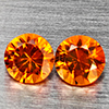Natural Orange Yellow Sapphire 0.28 Ct. 2 Pcs Round Diamond Cut 3.2 Mm Gemstones
