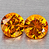 Natural Orange Songea Sapphire 0.32 Ct. 2 Pcs Round Diamond Cut 3.2 Mm Gemstones