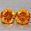 Natural Orange Songea Sapphire 0.34 Ct. 2 Pcs Round Diamond Cut 3.2 Mm Gemstones