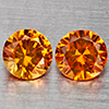 Natural Orange Songea Sapphire 0.44 Ct. 2 Pcs Round Diamond Cut 3.6 Mm Gemstones