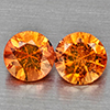 Natural Orange Yellow Sapphire 0.35 Ct. 2 Pcs Round Diamond Cut 3.3 Mm Gemstones