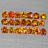 Natural Orange Songea Sapphire 1.29 Ct. 21 Pcs Round Diamond Cut Gemstones