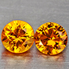 Natural Orange Songea Sapphire 0.27 Ct. 2 Pcs Round Diamond Cut 3 Mm Gemstones