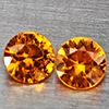 Natural Orange Yellow Sapphire 0.22 Ct. 2 Pcs Round Diamond Cut 3 Mm Gemstones