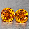Natural Orange Yellow Sapphire 0.23 Ct. 2 Pcs Round Diamond Cut 3 Mm Gemstones