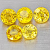 Natural Yellow Sapphire 1.52 Ct. 5 Pcs  Round Shape Gemstones From Thailand