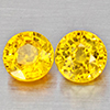 Natural Yellow Sapphire 0.78 Ct. 2 Pcs  Round Shape 4.3 Mm Gemstones