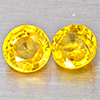 Natural Yellow Sapphire 0.56 Ct. 2 Pcs  Round Shape 4 Mm Gemstones