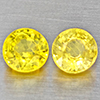 Natural Yellow Sapphire 0.53 Ct. 2 Pcs  Round Shape 3.8 Mm Gemstones