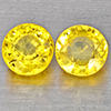 Natural Yellow Sapphire 0.64 Ct. 2 Pcs  Round Shape 3.9 Mm Gemstones