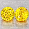Natural Yellow Sapphire 0.73 Ct. 2 Pcs  Round Shape 3.9 Mm Gemstones