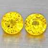 Natural Yellow Sapphire 0.67 Ct. 2 Pcs  Round Shape 3.9 Mm Gemstones