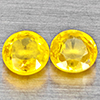 Natural Yellow Sapphire 0.64 Ct. 2 Pcs  Round Shape 3.9 Mm Gemstones