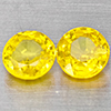 Natural Yellow Sapphire 0.99 Ct. 2 Pcs  Round Shape 4.6 Mm Gemstones