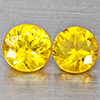 Natural Yellow Sapphire 0.65 Ct. 2 Pcs  Round Diamond Cut 3.9 Mm Gemstones