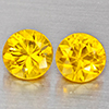 Natural Yellow Sapphire 0.78 Ct. 2 Pcs  Round Dimond Cut 4.4 Mm Gemstones