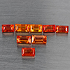 Natural Orange Red Songea Sapphire 1.00Ct. 8 Pcs Baguette Shape 4.2 x 2.3 Mm Gemstones From Tanzania