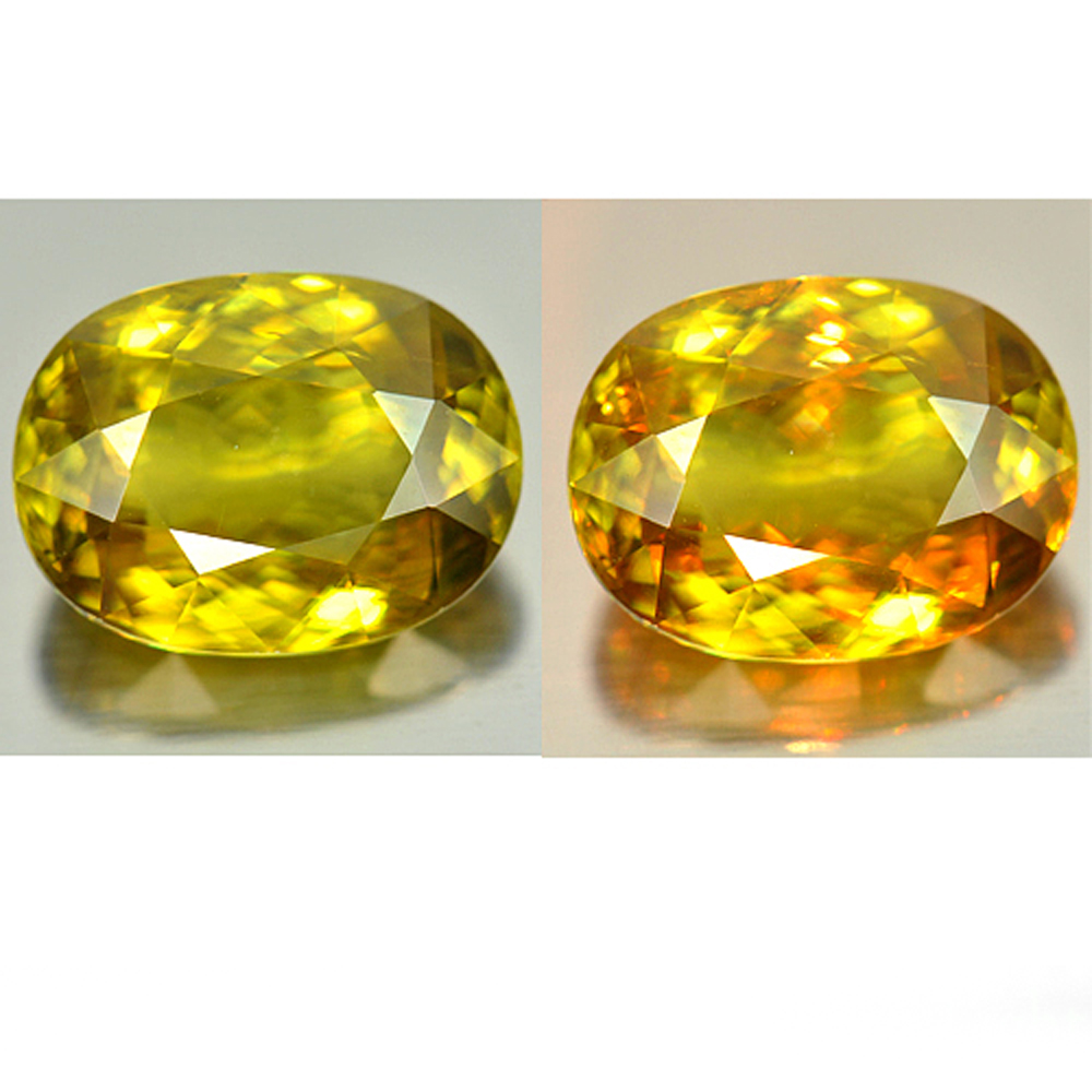 Multi Color Sphene 7.33 Ct. Oval Shape 13.3 x 9.9 Mm. Natural Unheated Gemstone