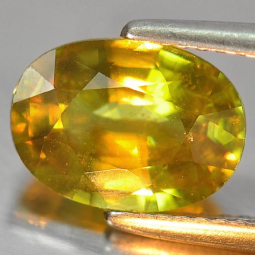 Multi Color Sphene With Rainbow Spark 3.03 Ct. Oval Shape Natural Gemstone