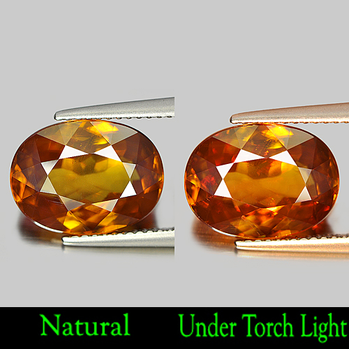 Multi Color Sphene 6.36 Ct. Oval Shape 13.1 x 9.9 Mm. Natural Gemstone Unheated