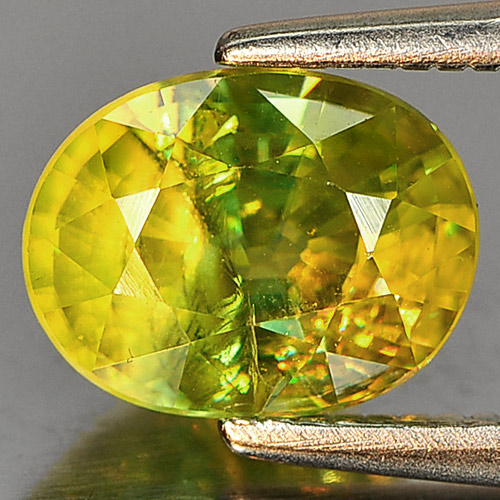 Charming Gem 1.61 Ct. Natural Yellowish Green Titanium Sphene Rainbow Spark