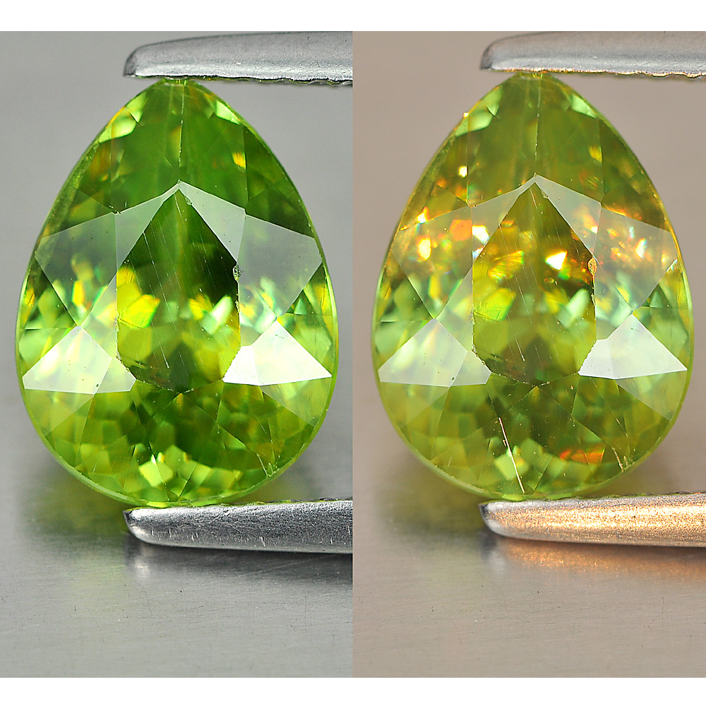 Multi Color Sphene 2.82 Ct. Pear Shape 10.3 x 7.7 Mm. Natural Gemstone Unheated