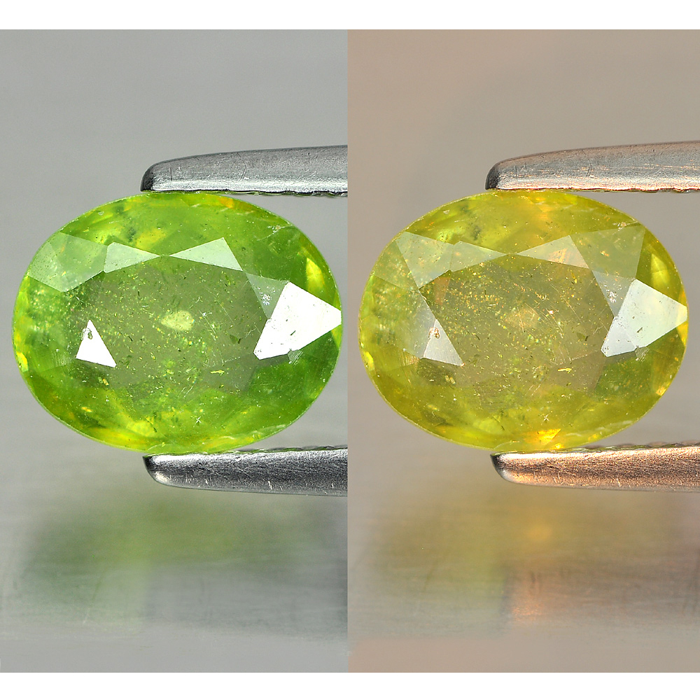 Green Titanium Sphene With Rainbow Spark 1.58 Ct. Oval Shape Natural Gemstone
