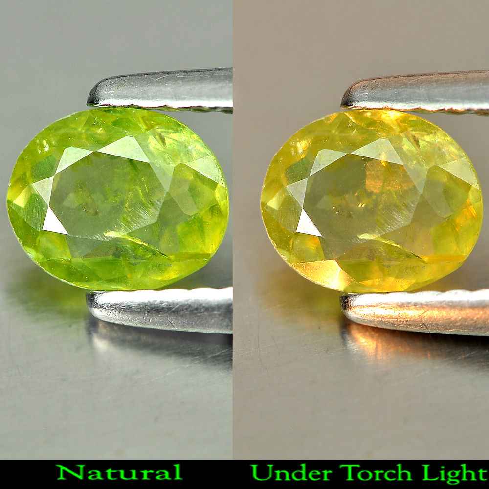 0.53 Ct. Charming Gemstone Oval Natural Green Titanium Sphene With Rainbow Spark