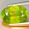 Green Sphene Red Spark 3.56 Ct. Oval 11.3 x 7.5 Mm. Natural Gemstone Madagascar