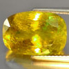 Intense Green Sphene With Rainbow Spark 10.08 Ct. Cushion 14.6 x 10 Mm. Natural