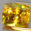 Intense Green Sphene With Rainbow Spark 5.16 Ct. Cushion Natural Natural Gem