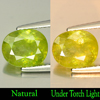 Intense Yellowish Green Titanium Sphene With Rainbow Spark 2.57 Ct. Oval Shape Intense Yellowish Green Titanium Sphene With Rainbow Spark 2.57 Ct. Oval Shape
