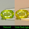 Intense Yellowish Green Titanium Sphene With Rainbow Spark 2.07 Ct. Oval Natural Intense Yellowish Green Titanium Sphene With Rainbow Spark 2.07 Ct. Oval Natural