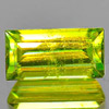 1.17 Ct. Natural Intense Green Titanium Sphene With Rainbow Spark Baguette