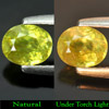 Unheated 0.68 Ct. Oval Natural Yellowish Green Titanium Sphene Rainbow Spark