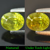 0.74 Ct. Beautiful Oval Natural Greenish Yellow Titanium Sphene Rainbow Spark