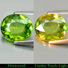 Green Titanium Sphene Red Spark 3.81 Ct. Oval Shape 11.4 x 9.6 Mm. Natural Gem