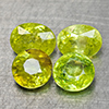 Natural Sphene Intense Yellow Green Titanium Red Spark 3.02 Ct. 4 Pcs Mixed