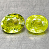 Natural Sphene Intense Yellow Green Titanium Red Spark 1.11 Ct. 2 Pcs Oval Shape