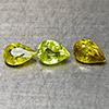 Natural Sphene Intense Yellow Green Titanium Red Spark 1.72 Ct. 3 Pcs Pear Shape