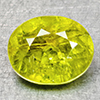 Natural Sphene Intense Yellow Green Titanium Red Spark 0.83 Ct. Oval Shape