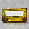 Natural Sphene Intense Yellow Green Titanium Red Spark 0.70 Ct. Baguette Shape